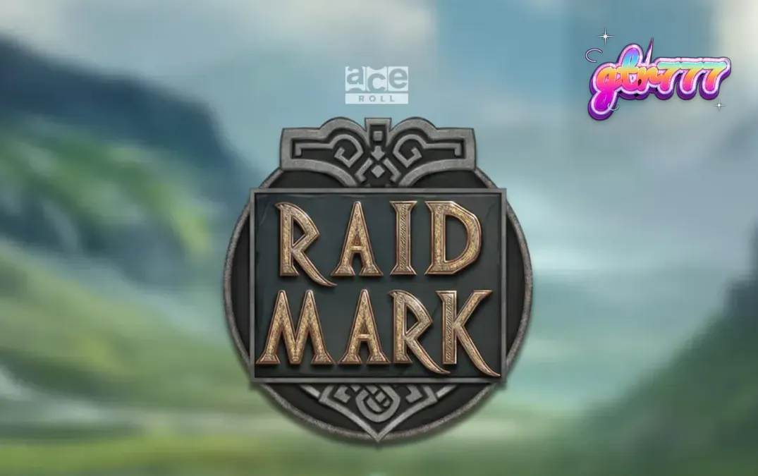 Tampilan visual slot Raidmark dengan tema Viking dan gulungan yang menampilkan simbol prajurit